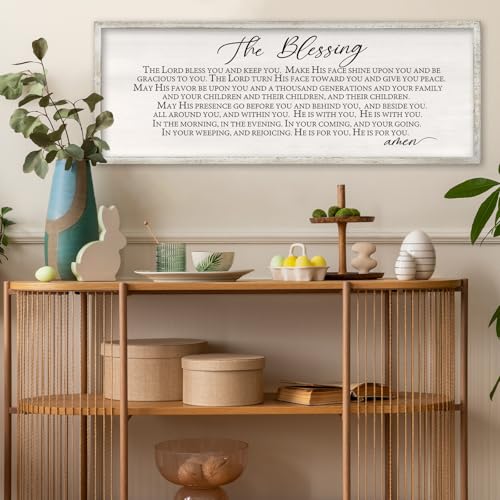 The Blessing Wall Art (32"L x 12"W / The Lord Bless You And Keep You (White))