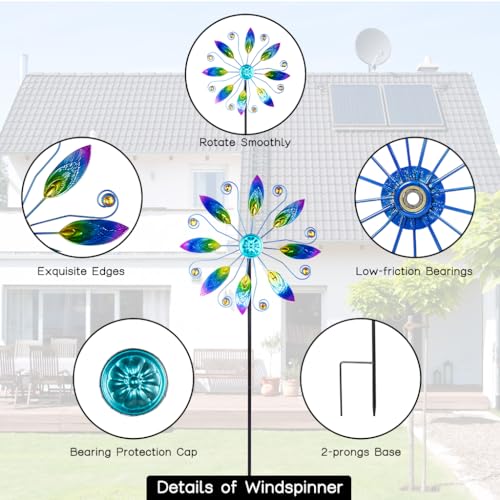 11”Metal Wind Spinners Outdoor (A-2-peacock)