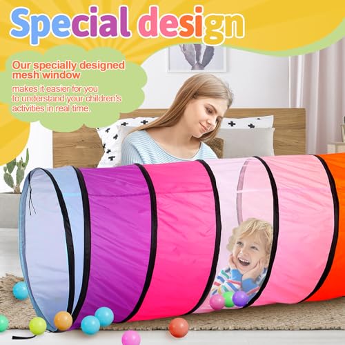 27.6 Inch Large Play Tunnel for Kids Colorful Play Tent Crawl Tunnel Toddlers Babies Children or Dogs