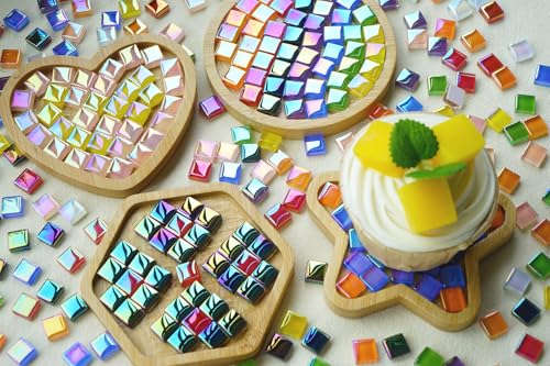 300PCS Iridescent Glass Mosaic Tiles