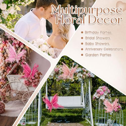 3 Pcs 19.7in Giant Butterfly Decoration for Wedding Reception (Butterfly / Pink, Peach Pink, Rose Red)