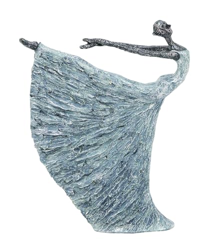 Polystone Dancer Decorative Sculpture Home Decor Statue (Gray / 12" x 3" x 16")