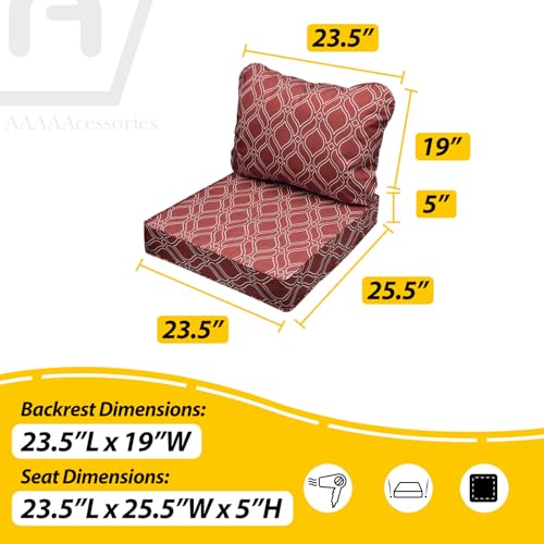 Outdoor Chair Cushions (Clay Red Vine Trellis / 23.5"x25.5"x5" / 23.5"x19")