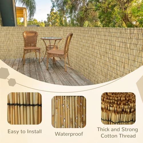 Natural 2 Pack 6FT X16.4FT Reed Fencing Roll Bamboo Privacy Screen (2 Pack 6 X 16.4FT / Natural)