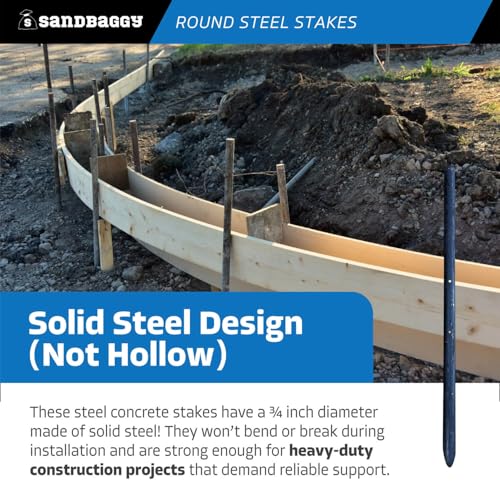 18 Inch Round Steel Concrete Form Stakes with Nail Holes