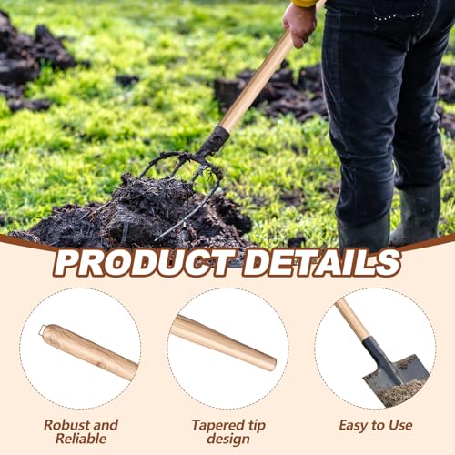 2 Pcs 54" Wooden Shovel Handle Replacement 1.3" Dia (54")