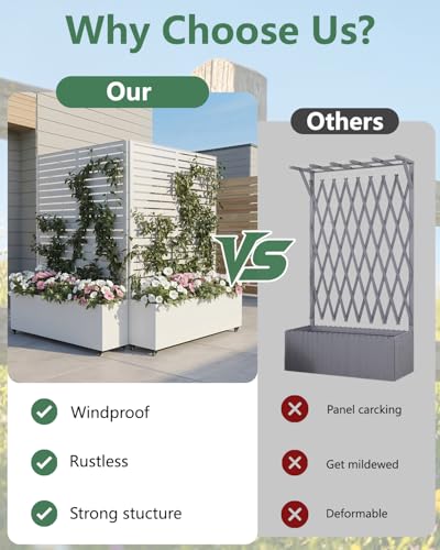 Metal Planter Box with Trellis