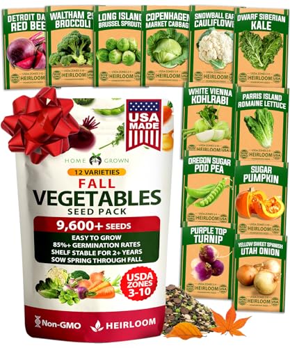 12 Fall Vegetable Seeds 9600+ Heirloom Non