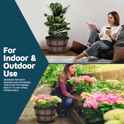10 Inch Whiskey Barrel Planters Outdoor Pack of 20 (20 Count)