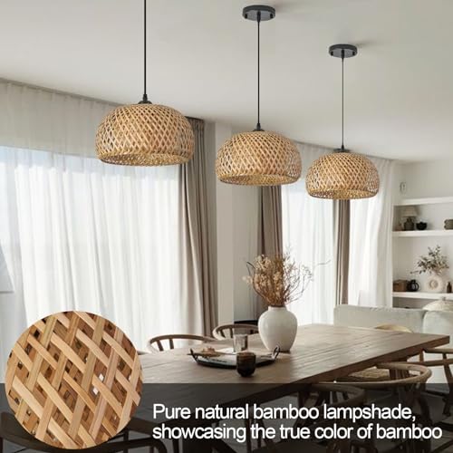 Bamboo Pendant Light (2 pack-Round Shape)