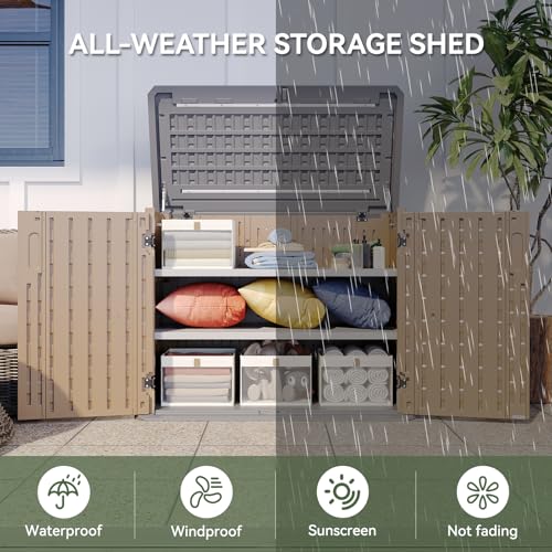 Outdoor Storage Cabinet with 2 Shelves (35 Cu.Ft w)