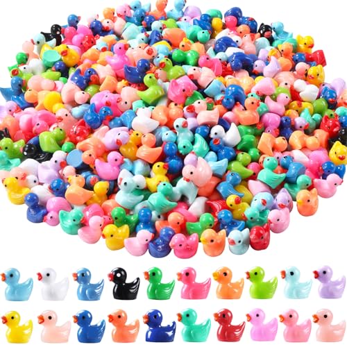 200pcs Mini Resin Ducks 20 Colors (200Pcs-colorful Ducks)