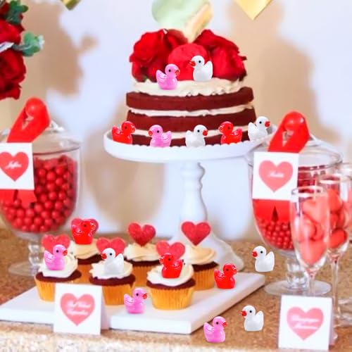 150pcs Valentines Mini Resin Ducks (150Pcs-Valentines Ducks)