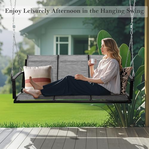 Textilene 3 Seat Hanging Swing (Ash Grey)