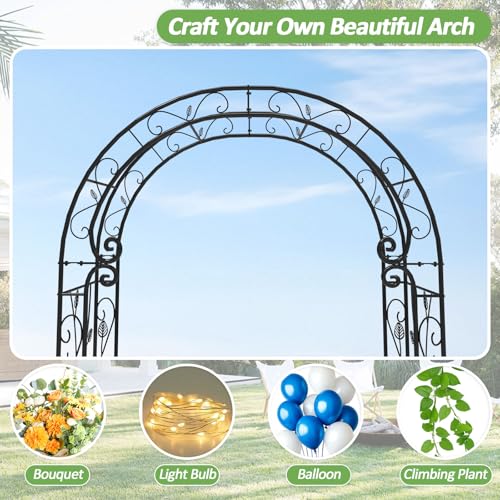 Sturdy Metal Garden Arch with Rust (88"(H)*51"(L)*17"(W))
