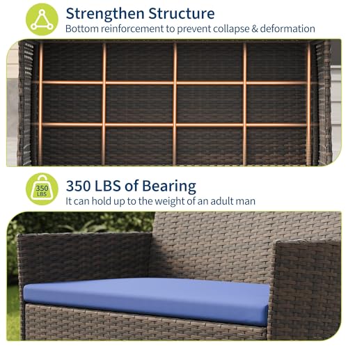 4 Piece Patio Furniture Set (Blue / 4 Pieces)