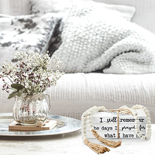 4 Pcs Farmhouse White Fake Decorative Books for Home Office (Books)