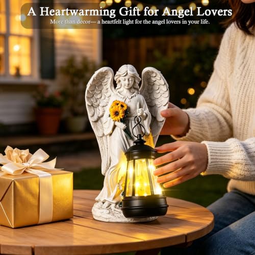 Sympathy Gifts for Loss of Loved One Angel Figurines with Sunflowers
