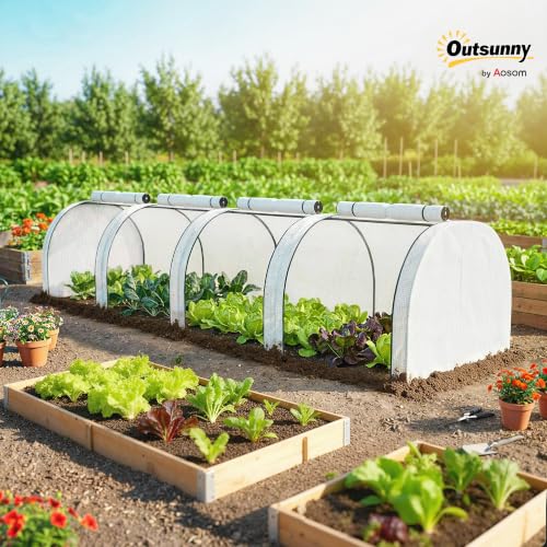 13' x 3' x 2.5' Mini Greenhouse Portable Tunnel Green House White (13' x 3' x 2.5' / White)