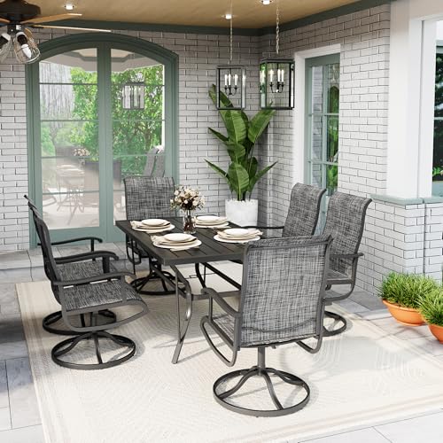 7 Piece Outdoor Dining Set (Charcoal / 7-Piece(59"))