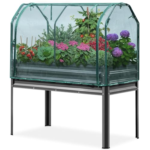 Large Raised Garden Bed with Legs & Netting 48×24×56 in