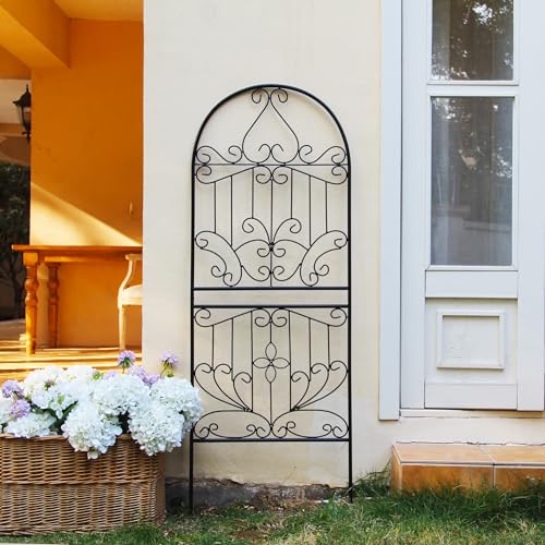 Trellis for Climbing Plants 59" H x 22" W Metal Unique Design Decorative Garden Structure Weather