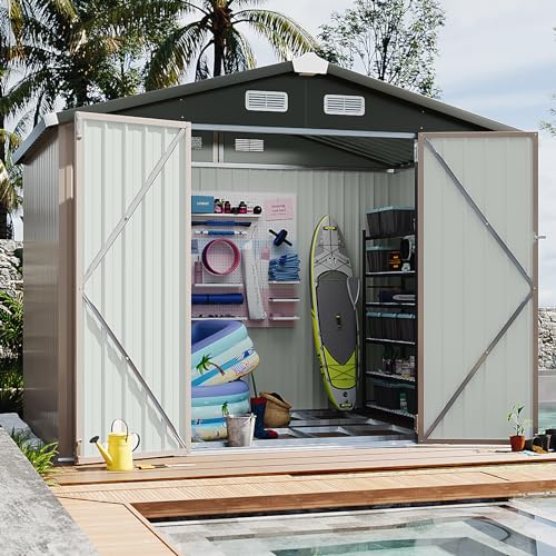 6' x 8' Storage Shed with Base Brown (Brown / 8'x6'w)