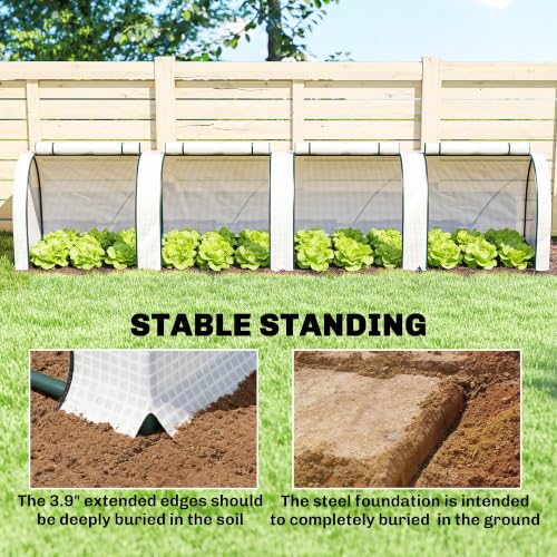 13' x 3' x 2.5' Mini Greenhouse Portable Tunnel Green House White (13' x 3' x 2.5' / White)