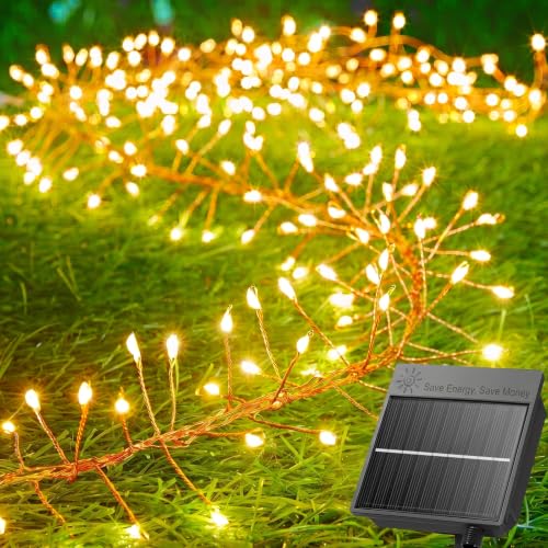 240 LED Solar Fairy Lights Outdoor Waterproof IP65 (Warm White / 19.6Ft)