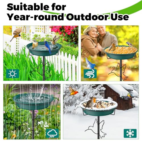Bird Baths for Outdoors (Green-2)