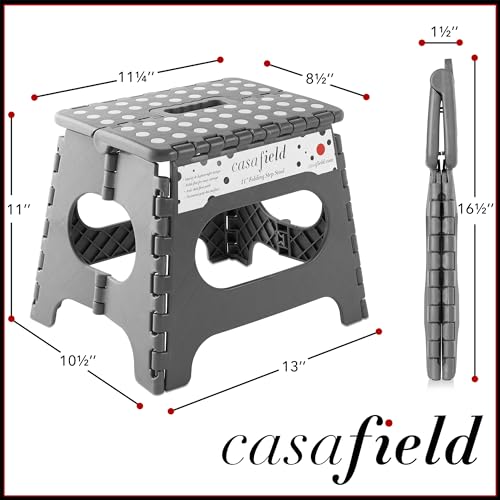 11" Folding Step Stool with Handle (Gray / 11-Inch)