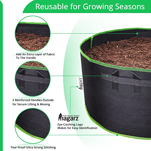 2 Pack 30 Gallon Fabric Flower Pots Garden Felt Grow Bags with Handle (30 Gallon 2 pack)