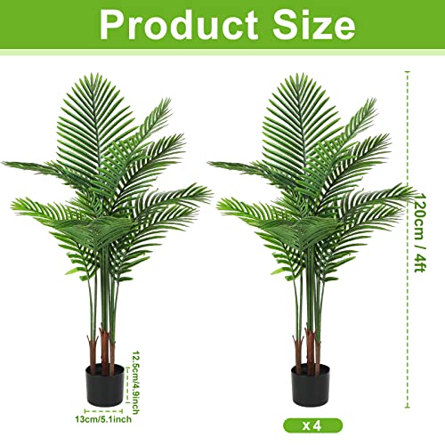4 Pack Artificial Palm Trees 4Ft (4 feet)