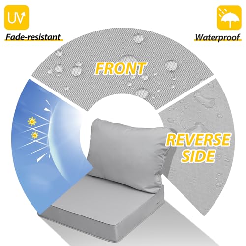 Outdoor Chair Cushions (Gray / 21"x21"x3" / 21"x17")