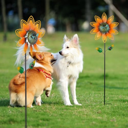 2 Pack Sunflower Wind Spinner (Sunflowers)