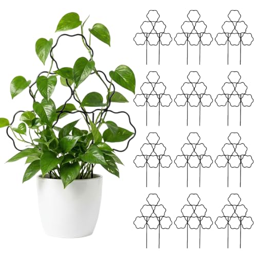 12 Pack Trellis for Climbing Plants Outdoor 15 Inch (Flower / 12 pack)