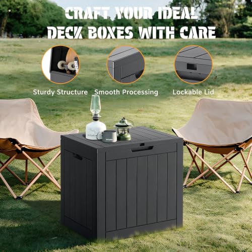34 Gal Outdoor Storage Box Waterproof Lockable (34 Gallon / Black)