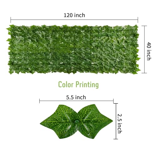 Printed Sweet Potato Leaf Privacy Fence Screen (Printed Sweet Potato Leaf / 39.4x118 inch)