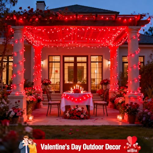 2 Pack Solar Halloween Lights (Red / 100LED*2)