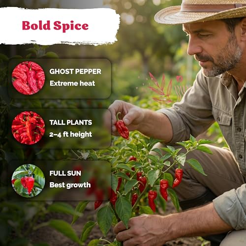 25 Bhut Jolokia Hot Pepper Heirloom Vegetable Seeds