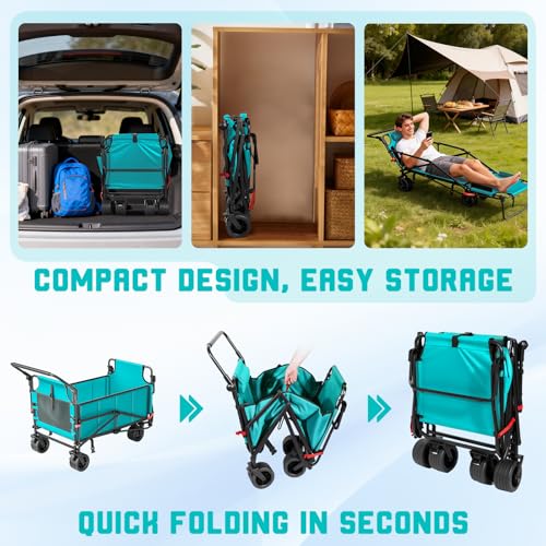 Heavy Duty Folding Wagon (Sky Blue / Large)
