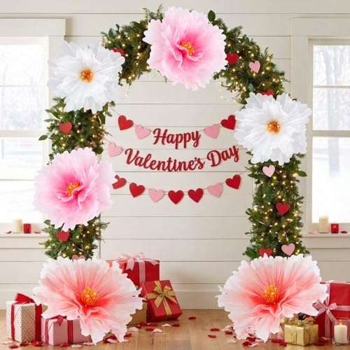 6 Pcs Giant Flowers Decoration for Wedding (Flowers / White,pink,rose Red)