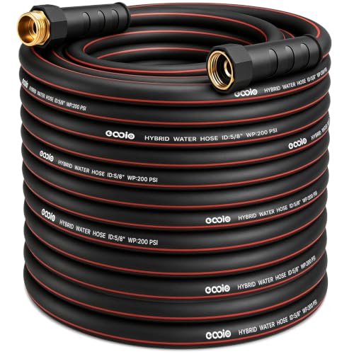 Heavy Duty Garden Hose 100ft (Black+Red / 100ft)