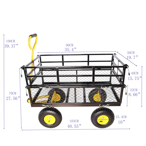with a Four Wheeled Trailer with a Double (Yellow+black)