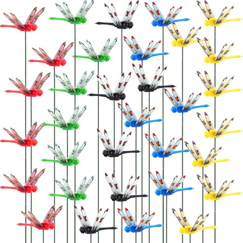200 Pcs 3D Dragonfly Garden Stakes (2.36")