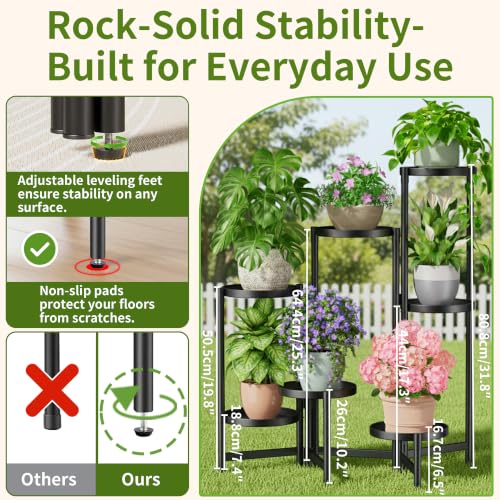 7 Tiers Plant Stand Indoor for Multiple Large Planter (BlackDisk / 7-tiers)