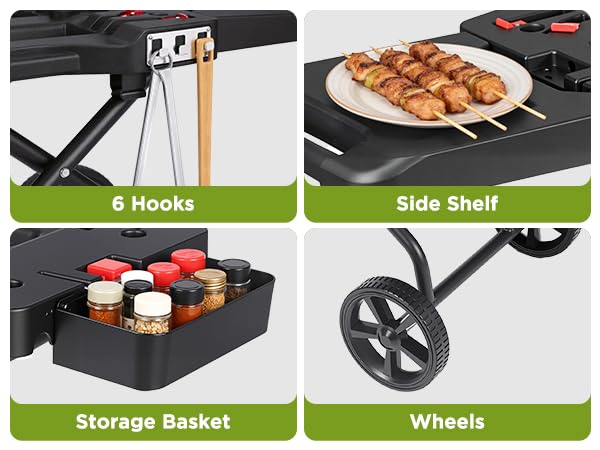 Foldable Grill Stand for Weber Q1200 Blackstone 17"&22" Griddle (26 IN.)