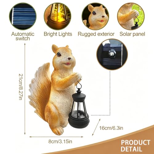 Resin Squirrel Statue IP65 Waterproof Lawn Garden Outdoor Decor (Squirrel Statue)