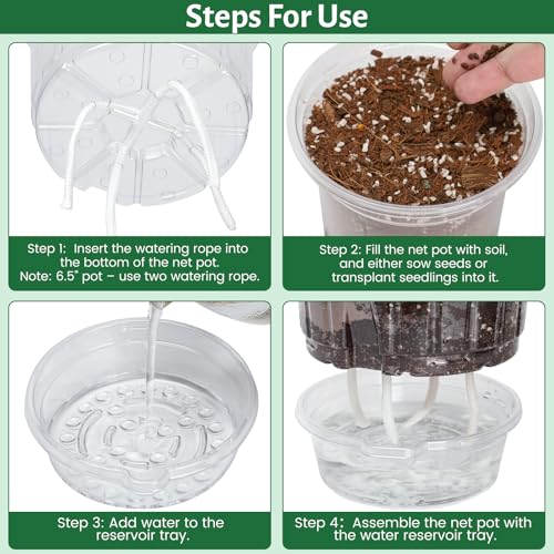 Self Watering Pots for Indoor Plants (4/5/6.5 Inch-18Pcs)