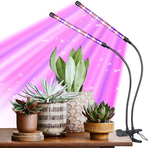 Indoor Plant Grow Light (Red+Blue+White-2 Head 1Pack)